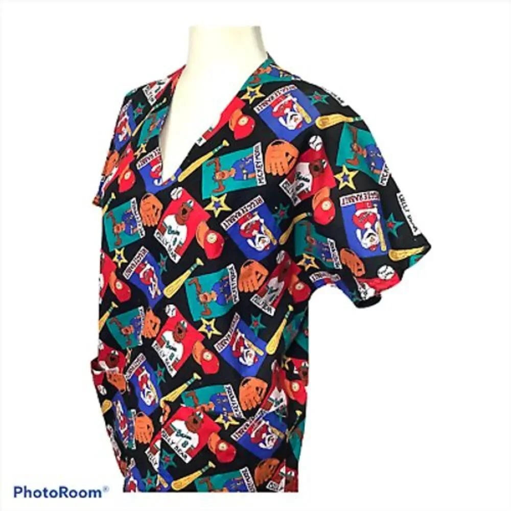 Womans Cotton Scrub‎ Size M Billy Bear Mickey Moose Reggie Rabbit xmas